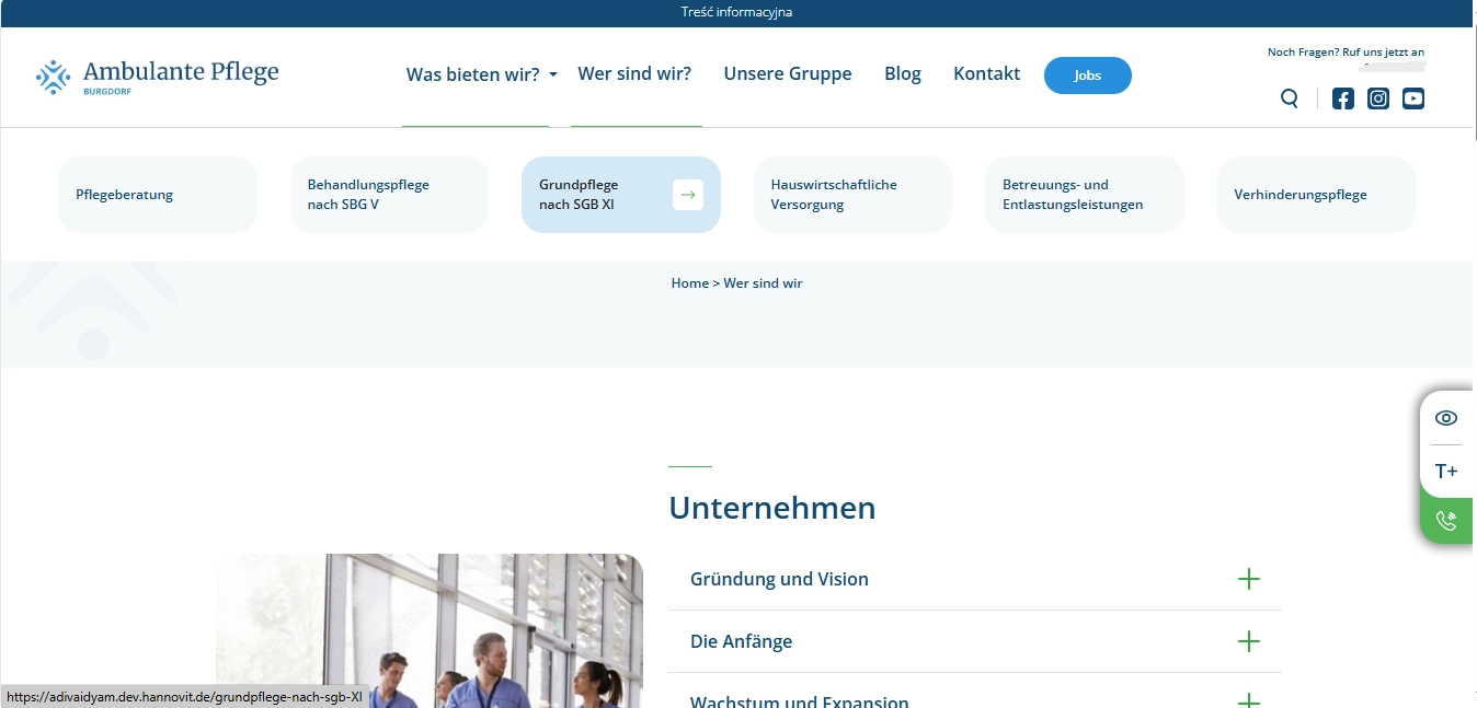 Case Study: Elder Care - Service Screen