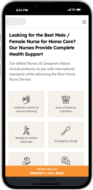 Case Study: Injury Care - Home Screen