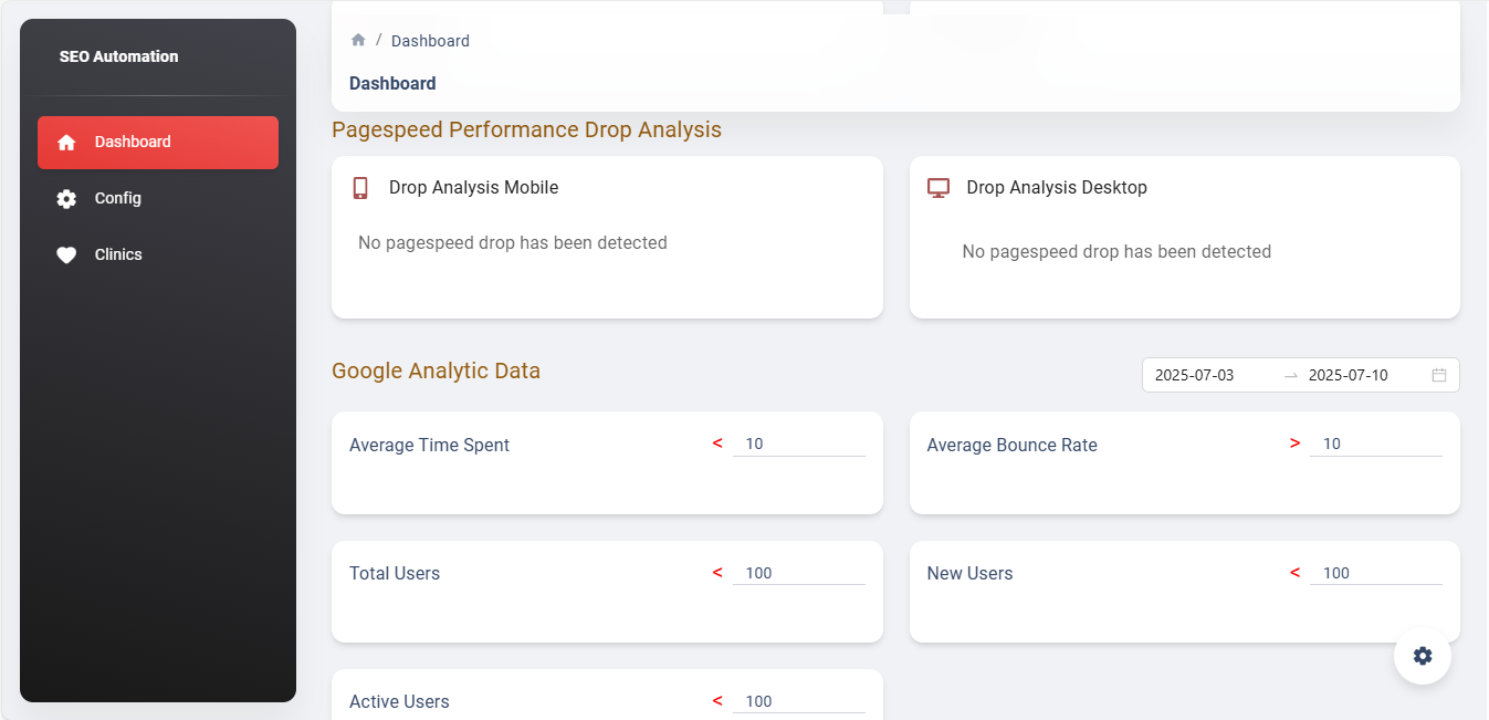 SEO Automation Main Screenshot