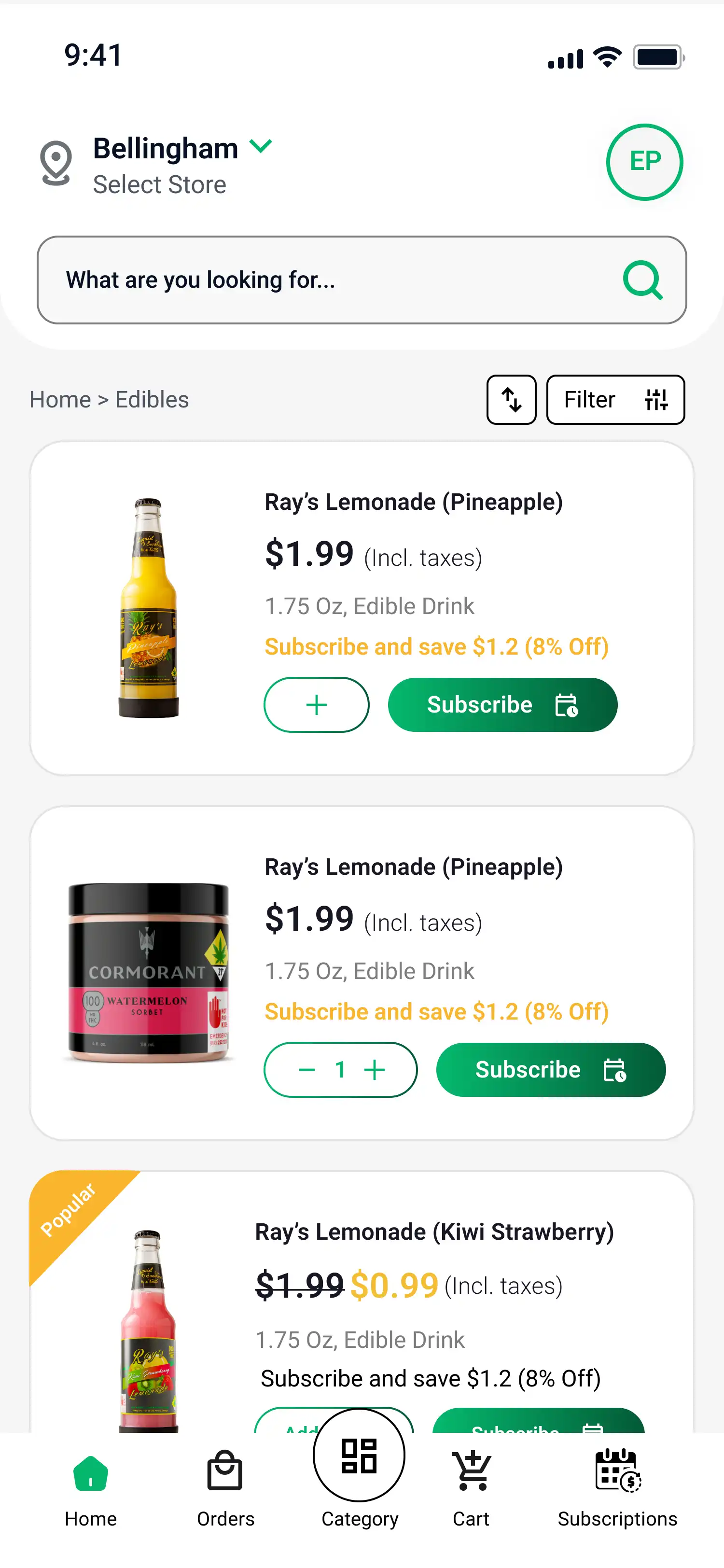 Star Buds Product List Screenshot